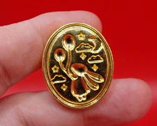 Modern Goldtone Metal Bunny Rabbit with Balloons Wax Stamp Seal - NO HANDLE