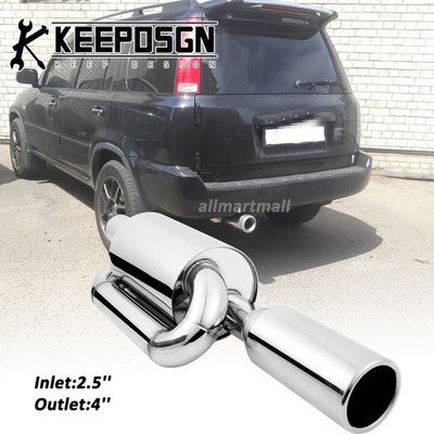 2,5'' Twin Loop Endschalldämpfer Sport Auspuff Endrohre für Honda CR-V CRV JDM