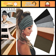 Wide Stretch Headbands for Women - Boho Hair Bands, Turban Workout Accessories,