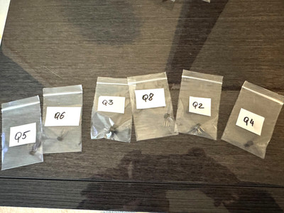 Vintage Mcintosh MAC1500  receiver set of 6 removable transistors.
