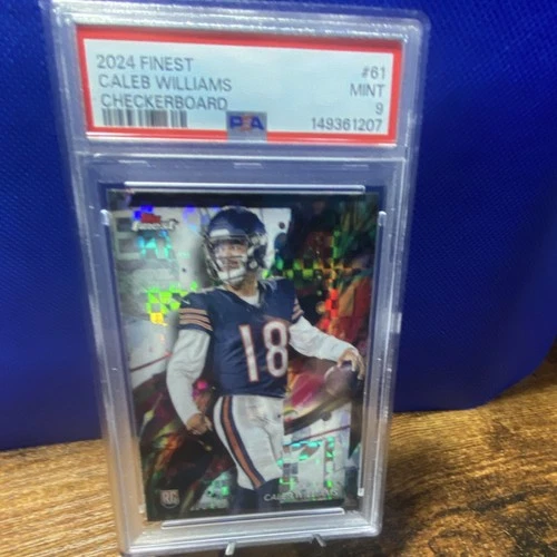 2024 Topps Finest Caleb Williams #61 Checkerboard Refractor Rookie PSA 9 Bears