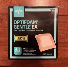 NEW SEALED Medline Optifoam Gentle EX Bordered Foam Adhesive Dressing 6x 6 10/BX