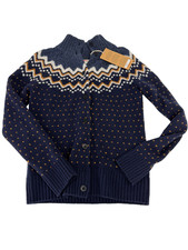 Fjallraven Ovik Knit Cardigan Women's Sweater Dark Navy Size XS XSMALL NWT