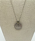 Vtg Pakistani Rupee Coin Pendant Necklace 1984 Two Tone Sterling Silver 925 — photo 4