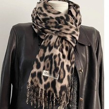 Leopard Winter Warm Scarf Windproof Lady Scarves Wraps  for Women Man
