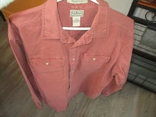 Vintage L.L.Bean Traditional Fit Button Shirt,100% Cotton,Light Rust Color,Sz L