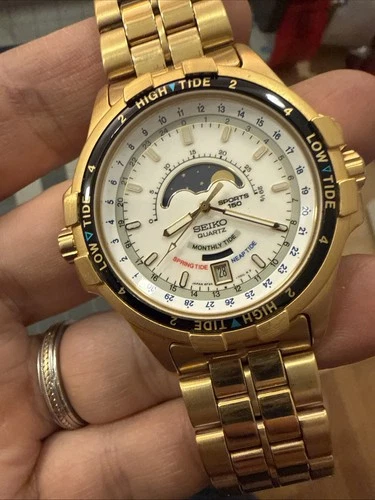 Seiko "Tidemaster" 6F24-7019 Moonphase Sports 150 vintage 1991 TIdal Chronometer