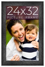 24x32 Frame Black Real Wood Picture Frame Width 1.5 inches  Interior Frame Dept