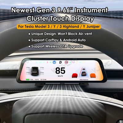 Neueste Gen.3 9,66 Zoll Instrumentendisplay für neues Modell Y Juniper Dashboard