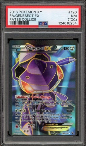 Pokemon Genesect EX XY Fates Collide Full Art #120 OF Off-Center PSA 7