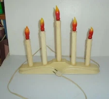 Vintage Plastic Christmas  Light Candle-opera Candolier 5 Lamps  