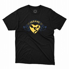 Ukraine Heart Flag TShirt Stand with Ukrainians Peace No War freedom Printed Tee