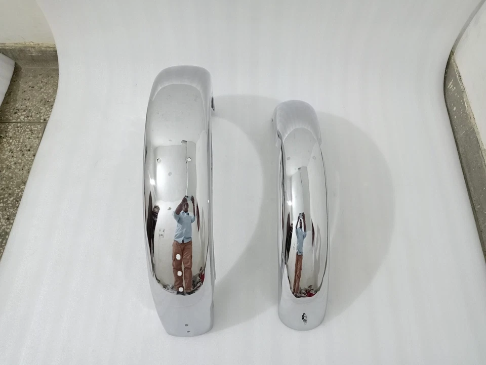 JUEGO GUARDABARROS ACERO CROMADO BSA A10 ROAD ROCKET MODELO 1956 (PRETALADRADO) |Apto para Foto 4 de 4