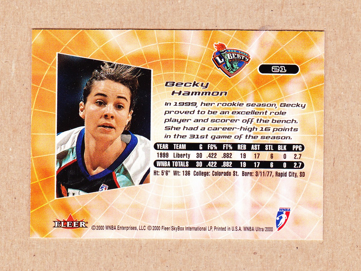 Becky Hammon 2000 Ultra WNBA Rookie card #21 New York