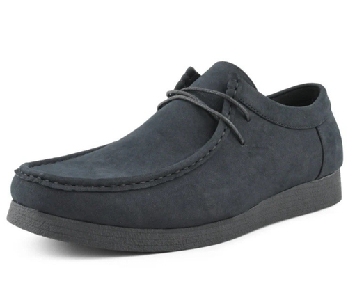 Amali Jason2 Chukka Low Men Sz 10 Suede Comfort Lace Up Moccasin Shoe Black NWOB