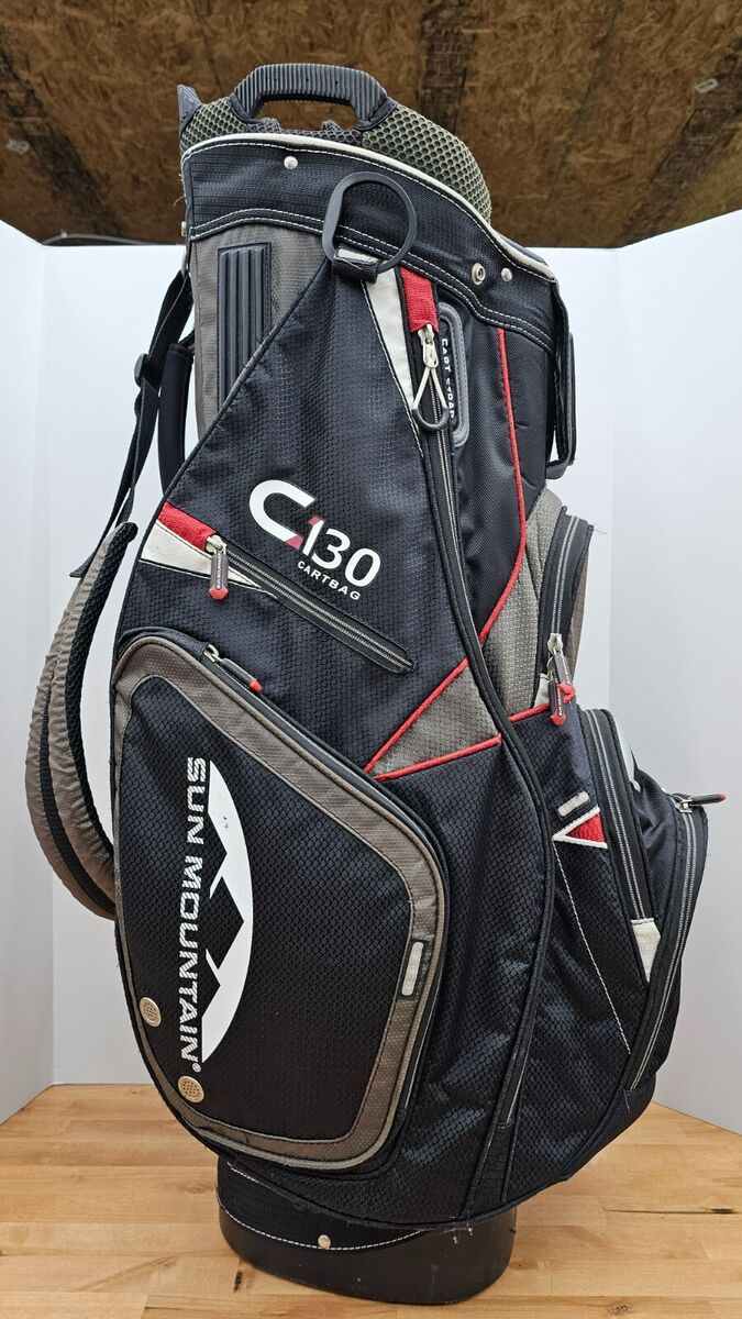 Sun Mountain C130 14 Way Golf Cart Bag w/ Strap- Black w Sun Mountain C130 14 Way Golf Cart Bag w/ Strap- Black w