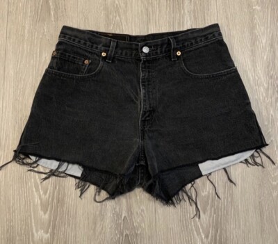 VTG 90s Levi's Jean Shorts Men's 31* Black Cut Off Denim Jeans 560