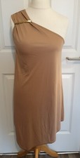 BNWT ASOS MOCHA TOGA DRESS SIZE 10 GLADIATOR ONE SHOULDER LIGHTWEIGHT SUMMER