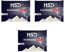 3 x HSD Dishwasher Salt 2kg Soften Water to Prevent Limescale & Watermarks 1.93 per kilo