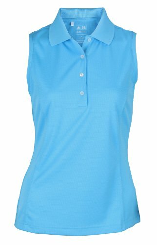 Женская однотонная рубашка поло Adidas Climacool без рукавов космического синего цвета