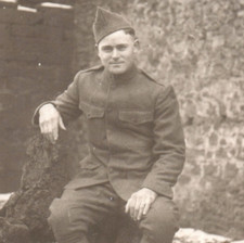 WWI Army Soldier With Shoulder Patch Named Real Photo Postcard