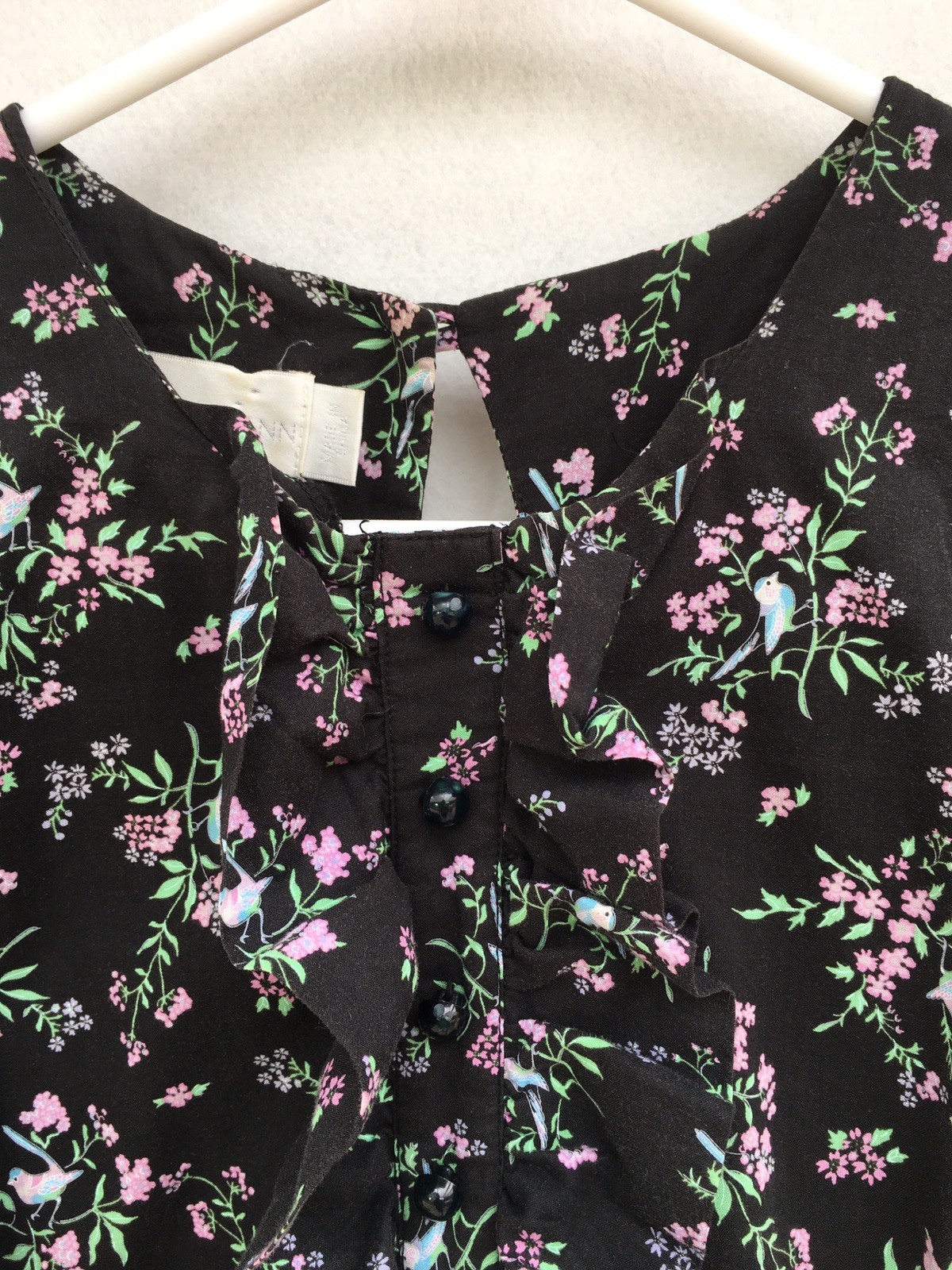 🌱 Zimmermann Short Sleeve Floral Bird Print Embellished Shift Dress Size 0 8