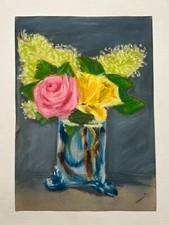 Édouard Manet Drawing on paper (Handmade) signed and stamped mixed media.