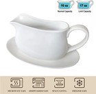 Qlans 17oz Gravy Boat with Saucer Stand, Set of 1, Ceramic Sauce Boat with Tray — photo 2
