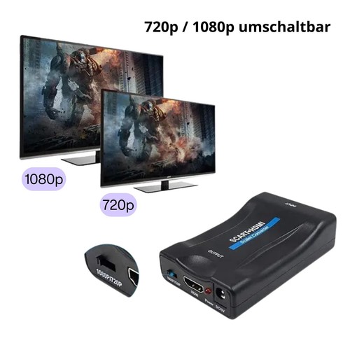 HDMI auf SCART Adapter Konverter AV Wandler 1080P Full HD TV Scaler + Kabel NEU - Bild 6 von 9