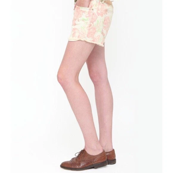 Current Elliott бойфренд расслабленный отрез джинсовой ткани красный розовый шорты - размер 24 - Изображение 3 из 4