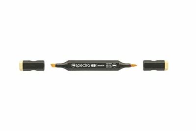 Chartpak Spectra AD Marker, Tri-Nib and Brush Dual-Tip, Light Maize, 1 Each (S06