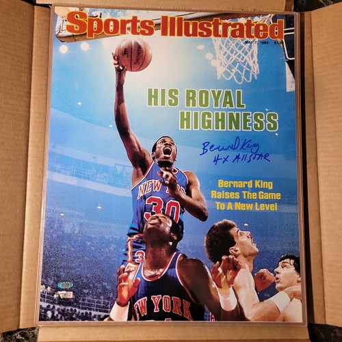 BERNARD KING Autographed 16x20 Photo Sports Illustrated May 1984 NEW YORK KNICKS