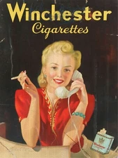 Winchester Cigarettes 9" x 12" Metal Sign