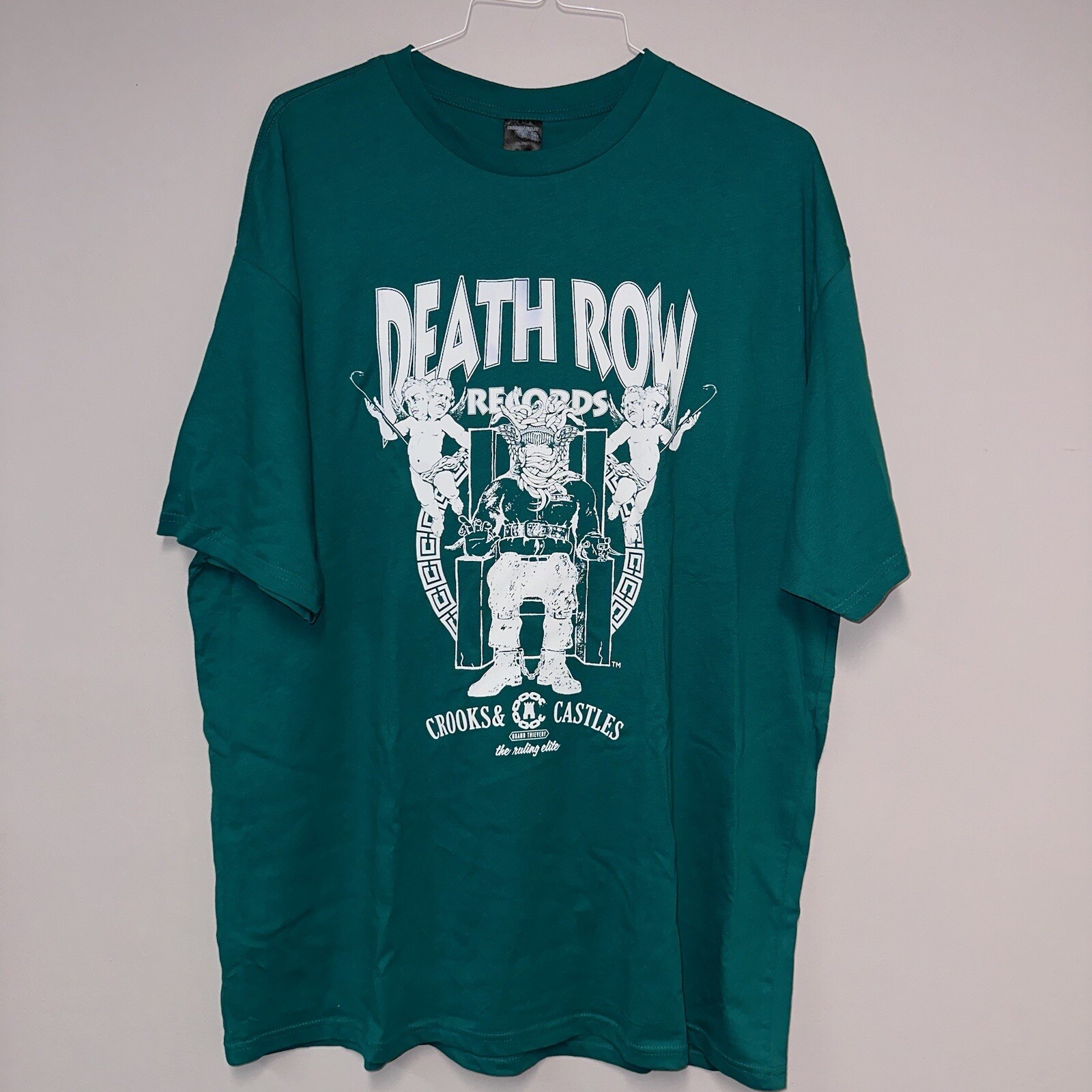 FILA T shirt uomo verde Crooks & Castles x Death Row Records 2XL nuova con etichette
