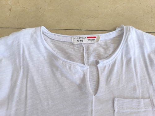 T-shirt Unisex teen boy girl size 12-14 gift idea white top original castro - Picture 2 of 7