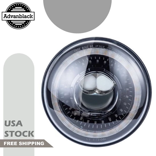 Pro Fuzion LED Black Headlight w/ Halo For Softail/ Indian/ Harley Touring