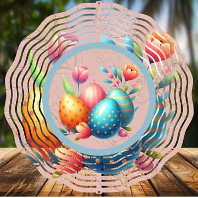 Eggs/Easter/Spring,  Wind Spinners 8'' Sublimated, High Quality Aluminum (ws225)