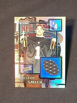 2001 Bowman Chrome Draft Day Relics #DJJS Justin Smith JSY RC Cincinnati Bengals