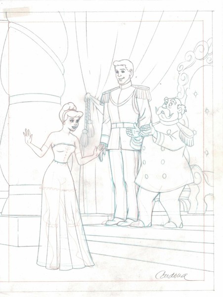 Disney's Cinderella: Motherstep - Dibujo de producción original - Cardona - Firmado