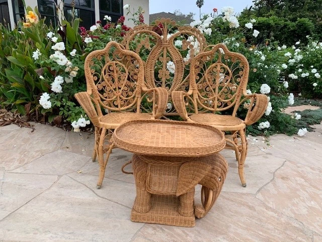 Редкий плетеный спальный гарнитур бохо шик 1970-е - Изображение 2 из 4