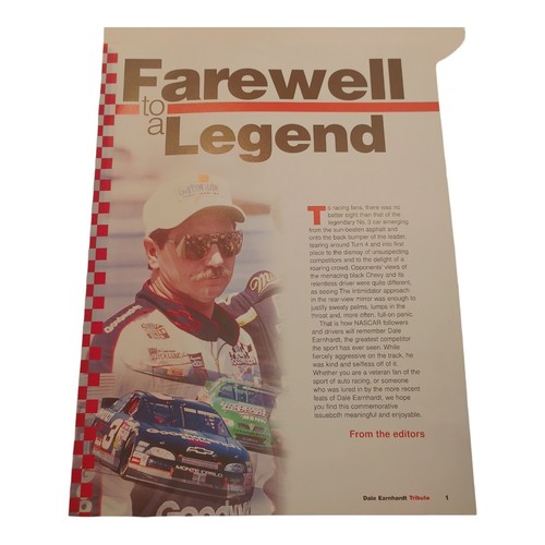 Legends Sports Memorabilia #3 Dale Earnhardt & Remembering The Intimidator Issue - Picture 6 of 11