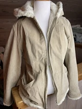 Seventy Seven leather suede faux fur lined jacket sz L