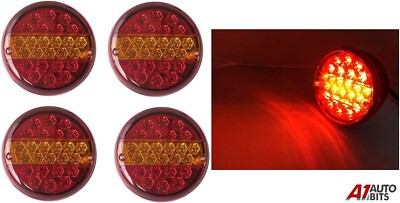 For Truck Trailer Daf Man Mercedes 4 X 24v Led Tail Lights Hamburger Rear Lamps