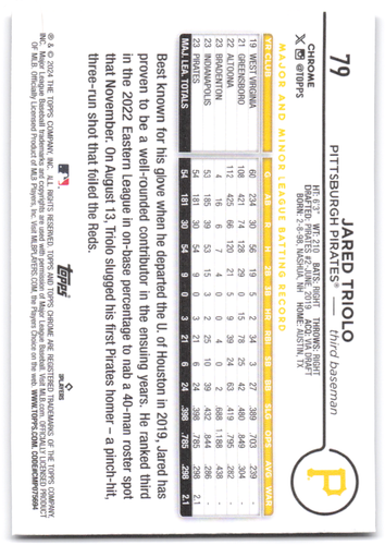 2024 Topps Chrome Rookie Jared Trilo - Picture 2 of 2