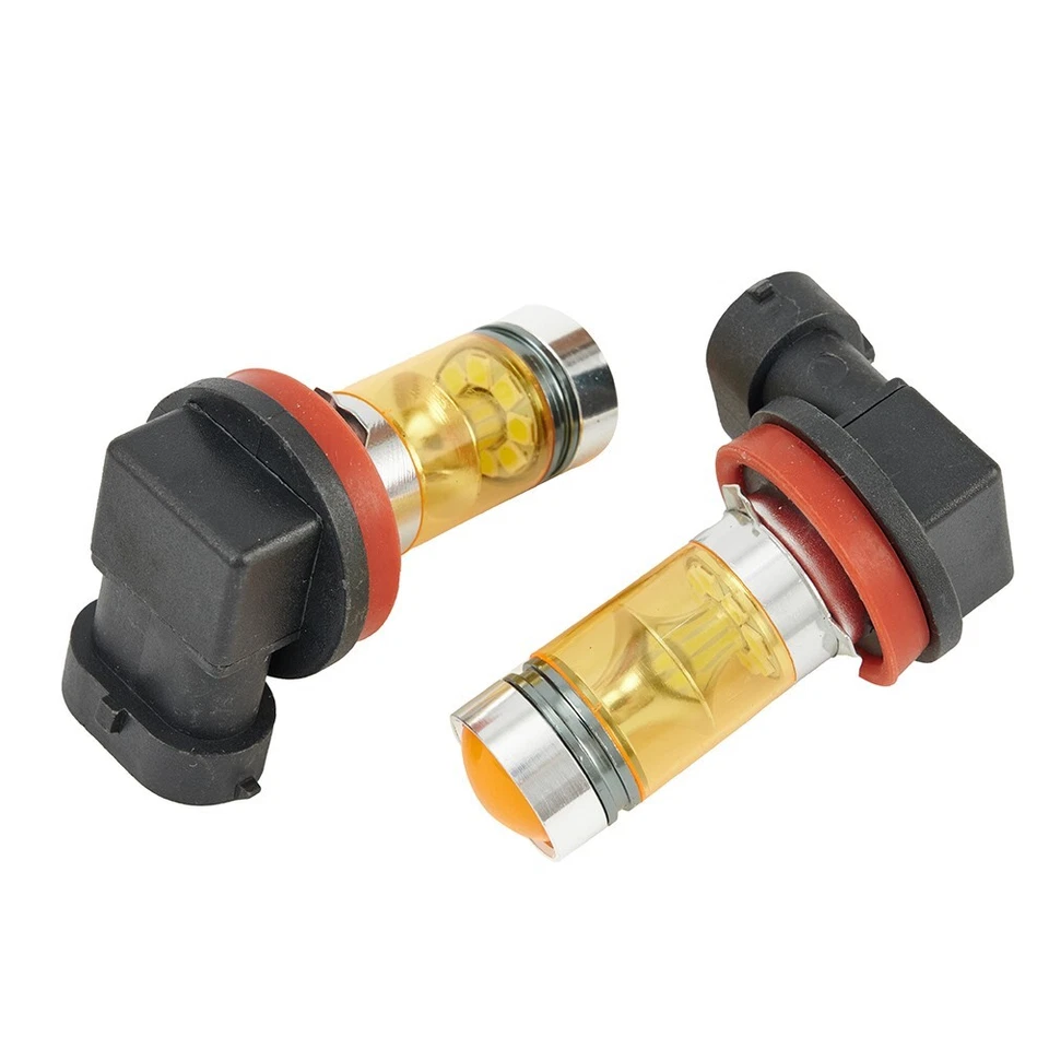 2pcs Automotive 2323 LED Fog Light H8 H11 100W 1000LM Lamp Yellow 4300K Replace - Image 4 of 4