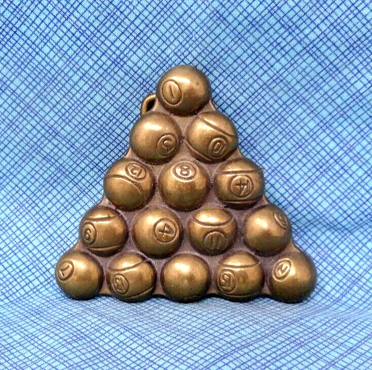 Bolas de bilhar bronze cinto fivela rack bilhar raro vintage anos 70 Barão Taiwan .QRT222 - Imagem 2 de 4