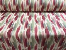 Arezzo Red Green jacquard  140cm wide Designer Curtain Upholstery Cotton Fabric