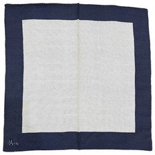 Vintage Vera Scarf Navy Blue White Polka Dot Print