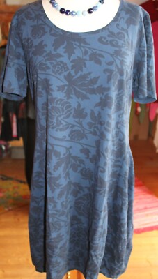Julia Wang Ballonkleid; Marine; Blüten, Gr. S;  Baumwolle; Neu!