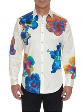 Robert Graham NYALI 268 MEDIUM - NEW - Beautiful Floral Print Sport Shirt NWT